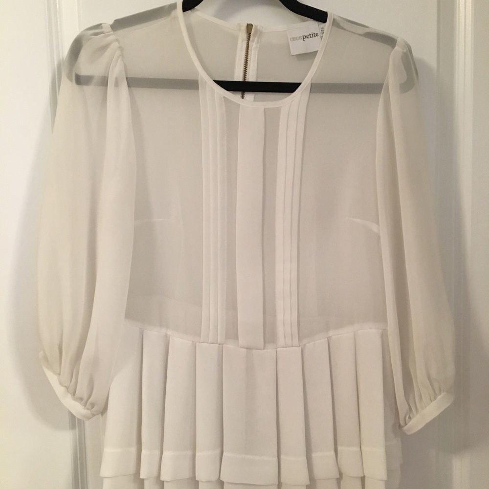 Asos sheer peplum blouse